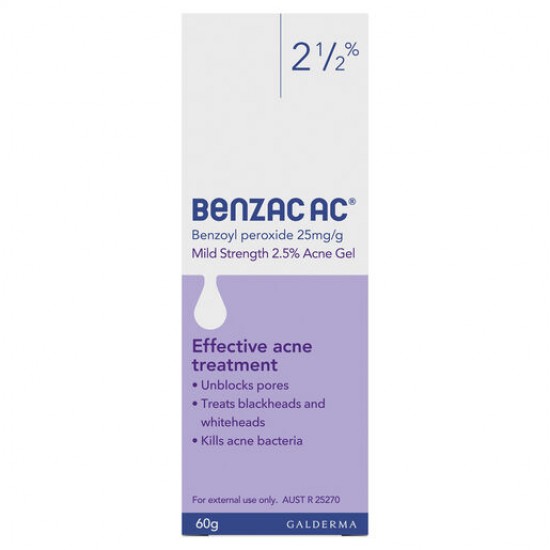 Benzac AC Mild Strength 2.5% Acne Gel 60g