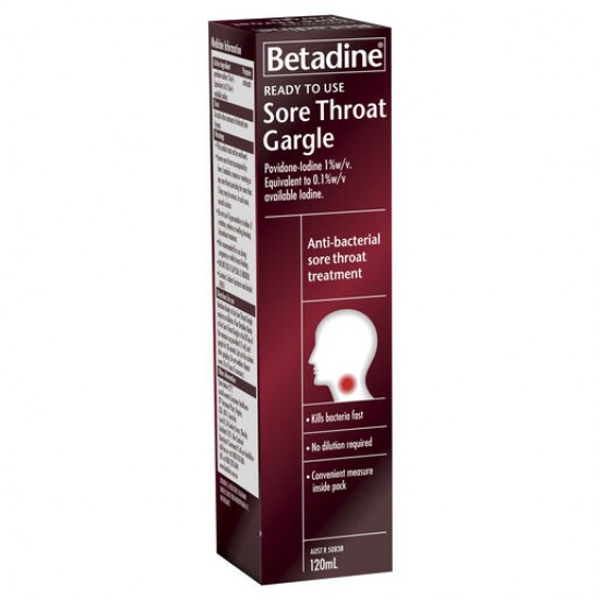 Betadine Ready To Use Sore Throat Gargle 120mL