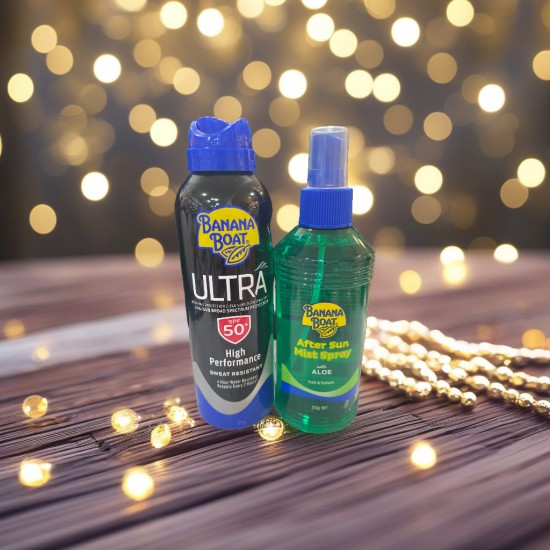 Banana Boat Ultra Spray Sunscreen and Aloe Vera Spray Bundle Gift