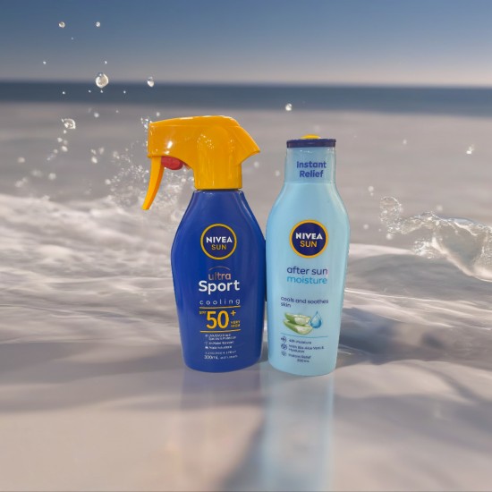 Nivea Sun Trigger Spray and After Sun Moisturiser Bundle Gift