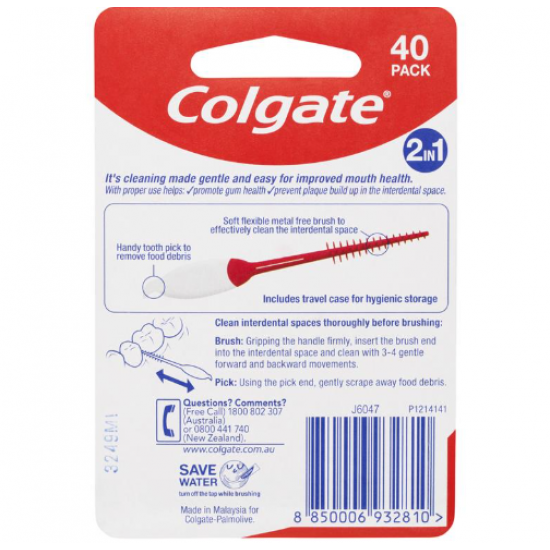 Colgate Soft Interdental Brush & Pick 40 Pack