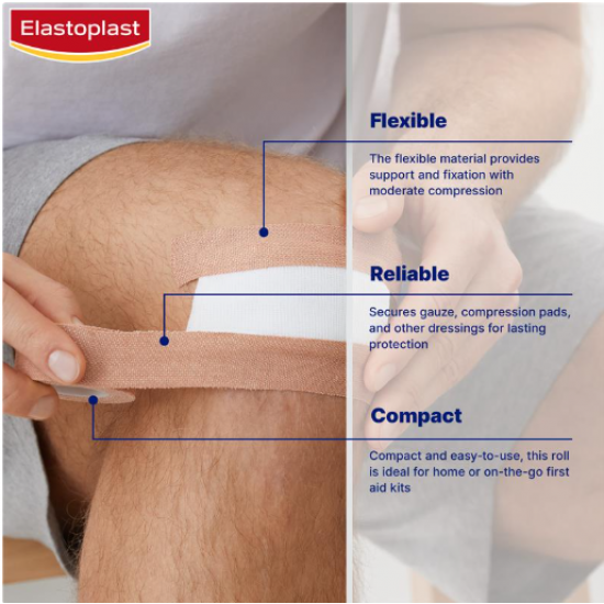 Elastoplast 45773 Tapes Elastic Fabric Roll Plaster 2.5cmx3m