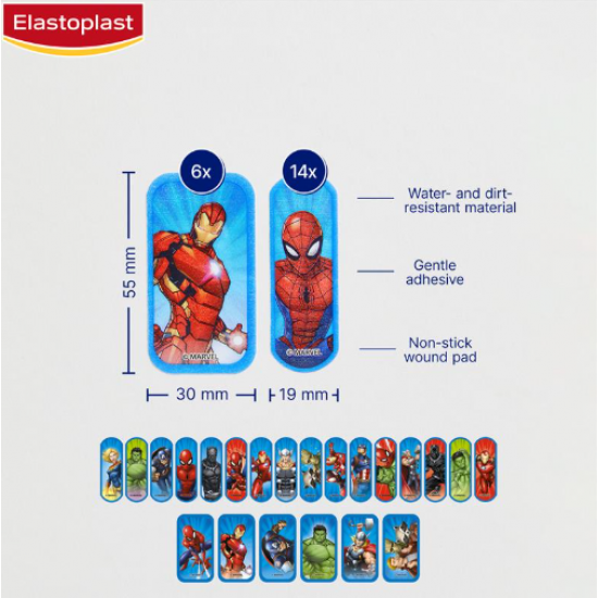 Elastoplast Disney Character Strips Marvel 20 Pack