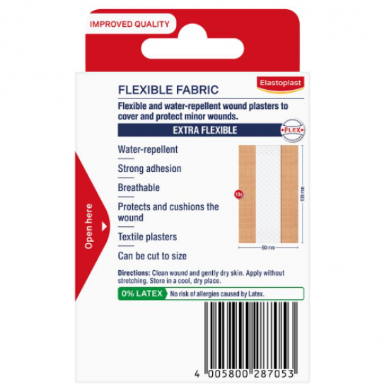 Elastoplast Flexible Fabric Dressing Length 6cmx10cm 10 Pack