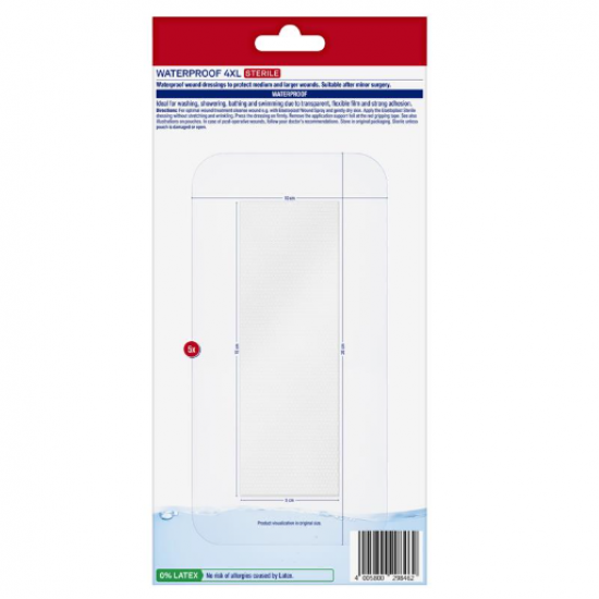 Elastoplast Waterproof Dressing 4XL 10cm x 20cm 5 Pack