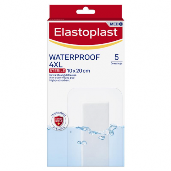 Elastoplast Waterproof Dressing 4XL 10cm x 20cm 5 Pack