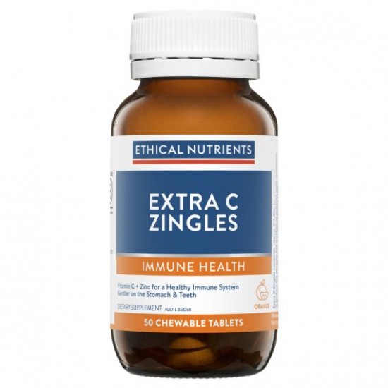 Ethical Nutrients Extra C Zingles Orange 50 Tablets