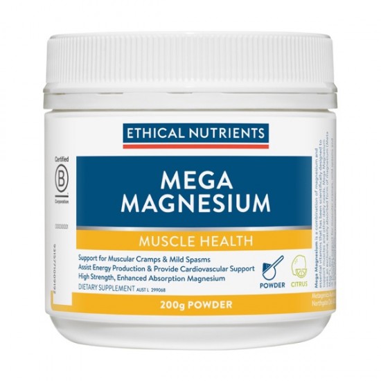 Ethical Nutrients Mega Magnesium 200g Powder Citrus