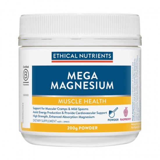 Ethical Nutrients Mega Magnesium 200g Powder Raspberry