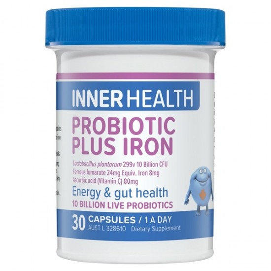 Ethical Nutrients Inner Health Probiotic Plus Iron 30 Capsules