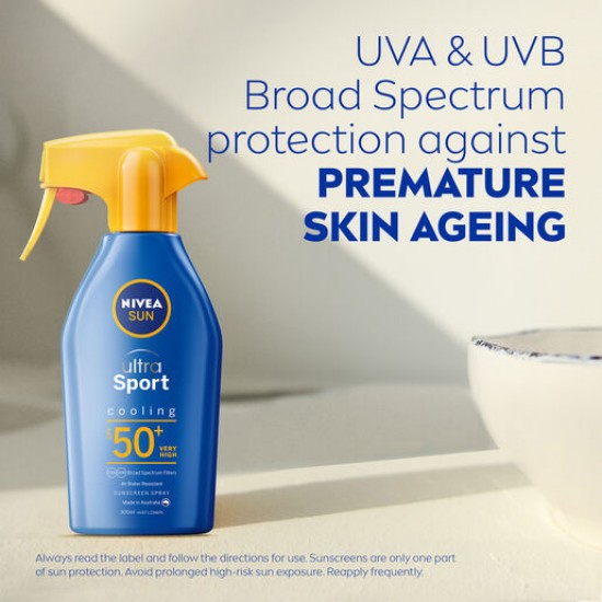 NIVEA Sun Ultra Sport Cooling SPF50+ Sunscreen Trigger 300ml