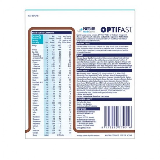 Optifast VLCD Protein Plus Shake Chocolate 10 Pack 630g