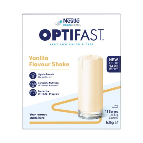 OPTIFAST VLCD Shake Vanilla Flavour 12 Pack 636g