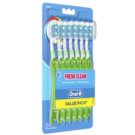 Oral B Toothbrush Fresh Clean Manual Medium 7 Pack