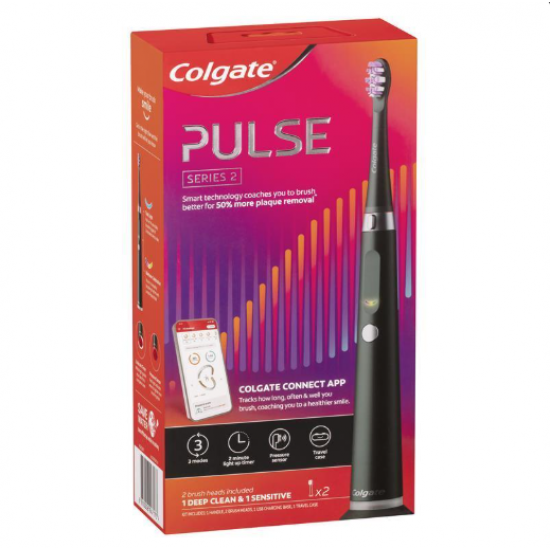 Colgate Electric Toothbrush Series 2 Pulse Deep Clean & Sensitive Black