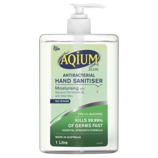 Aqium Antibacterial Hand Sanitiser (Aloe) 1L