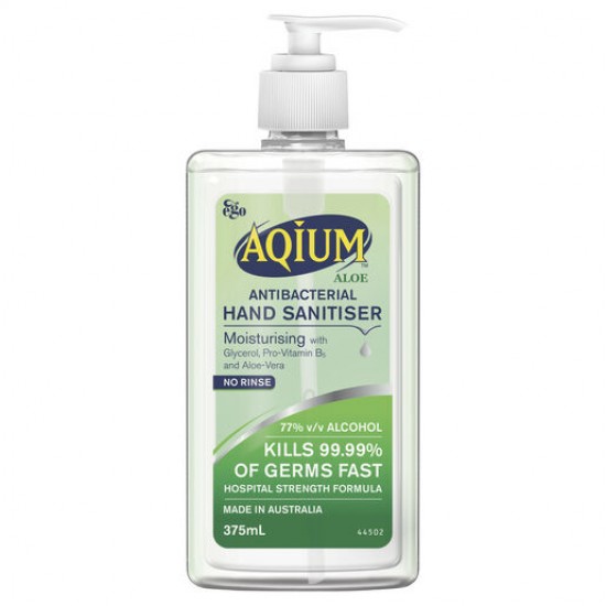 Aqium Antibacterial Hand Sanitiser (Aloe) 375mL