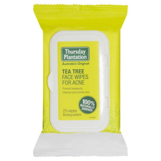 Thursday Plantation Tea Tree Face Wipes for Acne 25 Pack