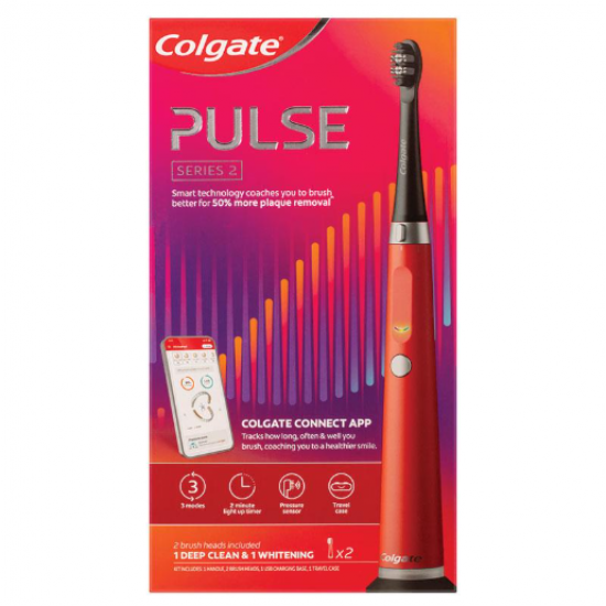 Colgate Power Toothbrush Series 2 Pulse Deep Clean & Whitening Red