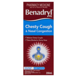 Benadryl Pe Chesty Cough and Nasal Congestion Non Drowsy Berry Flavour 200mL-1